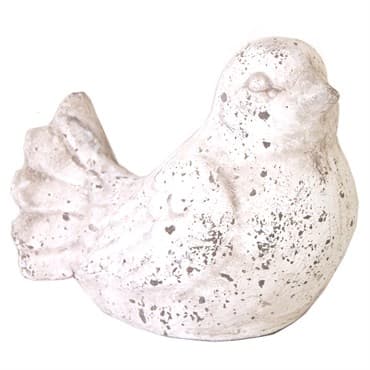 MCarr 5.9" Bird W/Tail Feathers Antique White — photo 1 of 2