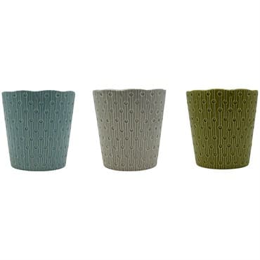 MCarr 24pc Mixed Ceramic Pots with Glossy Glaze Finish Green/Blue/Grey — photo 1 of 2