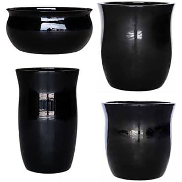 Mcarr 26pc Glazed Hourglass Smooth Planter Pallet Assortment Glossy Black — photo 1 of 2