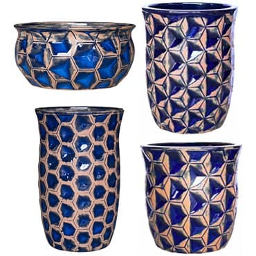 MCarr 26pc Glazed Hourglass Smooth Planter Pallet Assortment Antique Admiral Blue — photo 1 of 2
