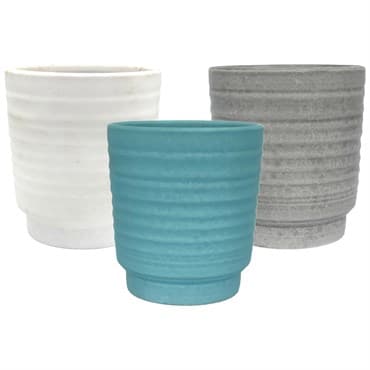 MCarr 8pc 7.1" Ribbed Planter Set Asst Colors — photo 1 of 2
