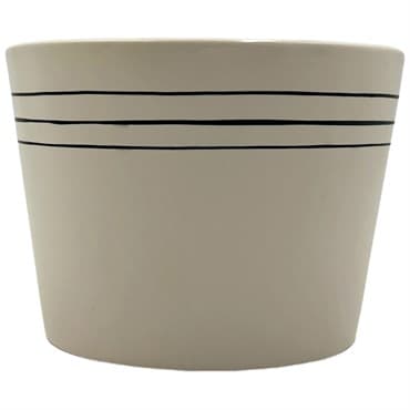 MCarr 6.3"x6.3"x4.7" Ceramic Pot Cream with Black Stripes — photo 1 of 2