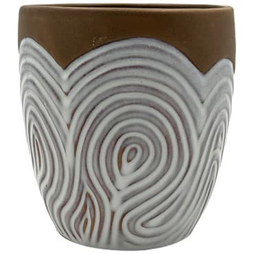 MCarr 5.2"x5.2"x5.5" Stoneware Pot with Reactive Glaze Finish Brown & White — photo 1 of 2