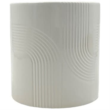 MCarr 6"x6"x6" Gloss Smooth Ceramic Pot White — photo 1 of 2