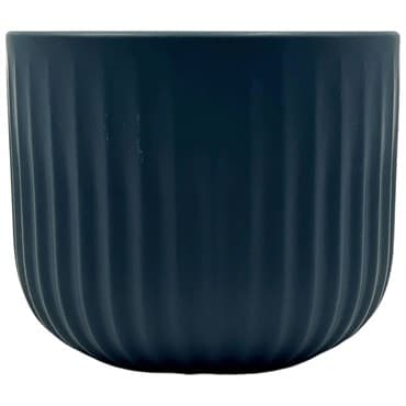MCarr 6"x6"x5" Ceramic Pot Ribbed Matte Dark Blue — photo 1 of 2