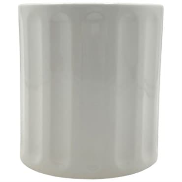 MCarr 6"x6"x6.14" Gloss Ribbed Ceramic Pot White — photo 1 of 2