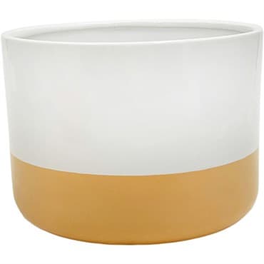 Mcarr 6.7"x6.7"x4.8" Ceramic Low Bowl Glossy Glaze White and Orange — photo 1 of 2