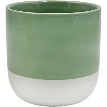 Mcarr 3.9"x3.9"x3.7" Ceramic Pot Glossy Glaze Green and White — photo 1 of 2