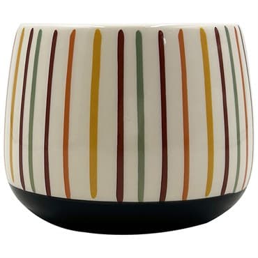 MCarr 5.3"x5.3"x4" Ceramic Pot Matte Multi Color Stripes — photo 1 of 2