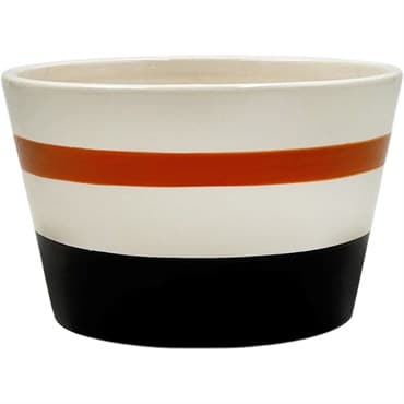 Mcarr 5"x5"x3" Ceramic Pot Glossy Glaze Cream with Red and Black Stripe — photo 1 of 2