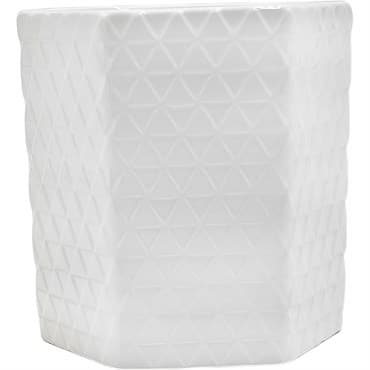 Mcarr 4.8"x4.8"x5" Ceramic Pot Cross Pattern Glossy Glaze White — photo 1 of 2