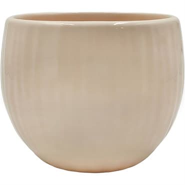 Mcarr 4.8"x4.8"x3.9" Ceramic Pot Glossy Glaze Beige — photo 1 of 2