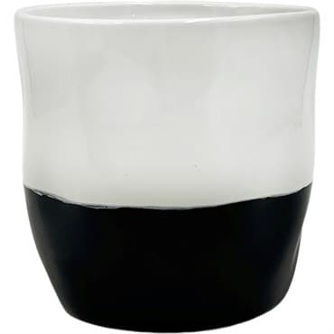 Mcarr 5"x5"x5" Ceramic Pot Glossy Glaze White and Black — photo 1 of 2