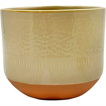 Mcarr 5.9"x5.9"x5" Ceramic Pot Glossy Glaze Brown with Orange Bottom — photo 1 of 2