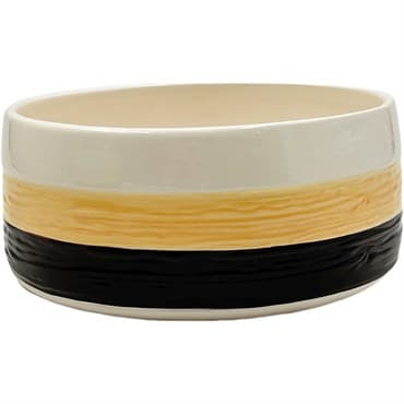 Mcarr 7"x7"x3" Ceramic Low Pot Glossy Glaze White/Yellow with Black — photo 1 of 2
