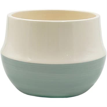 Mcarr 4.7"x4.7"x3.3" Ceramic Pot Glossy Glaze White and Green — photo 1 of 2
