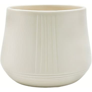 Mcarr 5.4"x5.4"x4" Ceramic Pot Glossy Glaze Grove Bottom Pattern Cream — photo 1 of 2