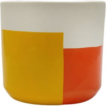 Mcarr 5.3"X5.3"x4.9" Ceramic Pot Glossy Glaze White/Light Orange/Dark Orange — photo 1 of 2