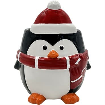 Mcarr 7.5"x7"X8.4" Ceramic Pot Glossy Glaze Penguin Figure — photo 1 of 2