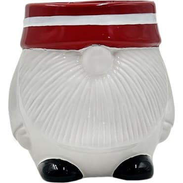 Mcarr 6"x5.6"x5.7" Ceramic Pot Glossy Glaze Santa with Red Hat and Black Shoes — photo 1 of 2