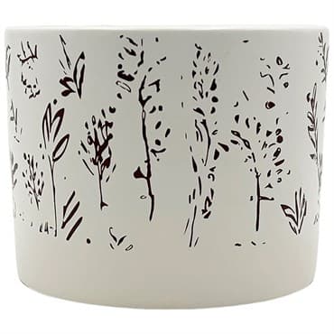 MCarr 5.3"x5.3"x5" Ceramic Pot with Flowers Matte Brown — photo 1 of 2