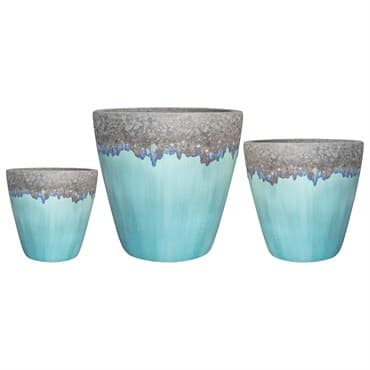 MCarr 6pc Large Round Planter Pallet Volcanic On Milky Blue — photo 1 of 2
