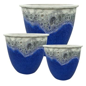 MCarr 3pc Flat Rim Planter Pallet Volcanic Admiral Blue — photo 1 of 2