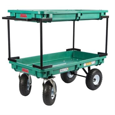 Millside 20"x38" Plastic Double Deck Cart w/ Flat Free Tires — photo 1 of 2