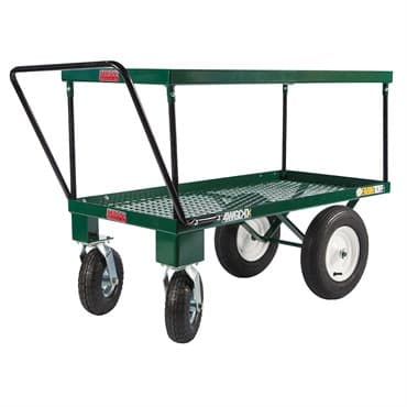 Millside 24x48" Metal Double Deck 4-Wheel Cart Flat Free Tires (In 2 Boxes) — photo 1 of 2