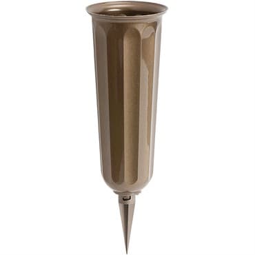 Novelty 3" Memorial Vase Fluted Round Bottom Bronze — photo 1 of 2