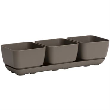 Majestic Trio Planter Taupe Herb & Succulent Planter — photo 1 of 2