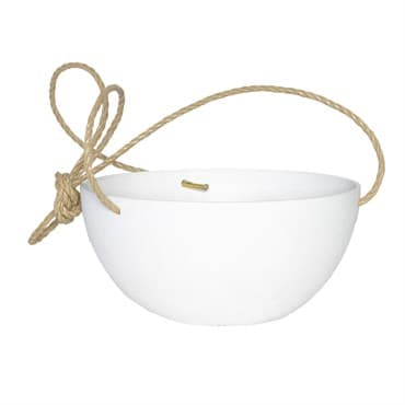 ArtStone 10" Napa Hanging Bowl with Rope White — photo 1 of 2