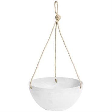 ArtStone 12" Napa Hanging Bowl with Rope White — photo 1 of 2