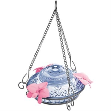 Natures Way 14oz Illuminated Antique Glass Top-Fill Hummingbird Feeder Light Blue — photo 1 of 2