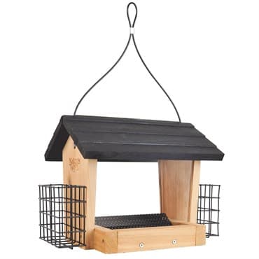 Natures Way 3qt Cedar Hopper Bird Feeder w/Suet Cages — photo 1 of 2