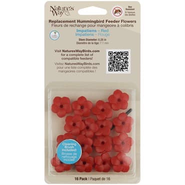 Natures Way Hummingbird Replacement Flowers w/ Cleaning Brush Red Impatiens — photo 1 of 2