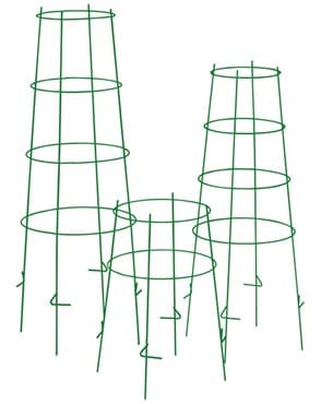 Oregon Wire Sturdy Plant Cage - 52" 4 Legs With Foot Pegs, 4 Rings, 2.5 Ga Galv Wire, Green — photo 1 of 2
