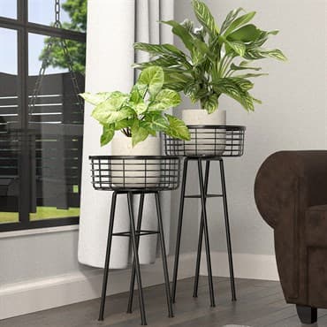 Panacea 20" Modern Farmhouse Wire Basket Plant Stand — photo 1 of 2