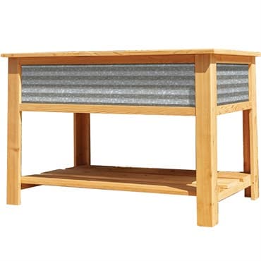Panacea 4'x2' Galvanized & Cedar Elevated Garden Planter with Liner — photo 1 of 2