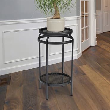 Panacea 20" New Age Embossed Plant Stand Matte Black — photo 1 of 2