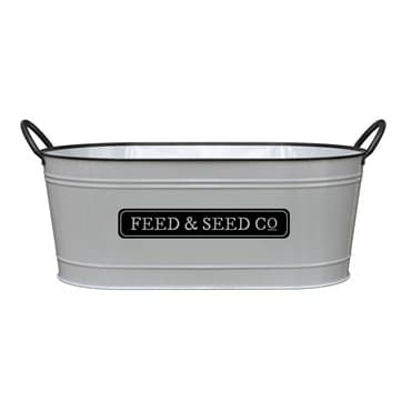 Panacea 16" Oval Feed & Seed Planter White — photo 1 of 2