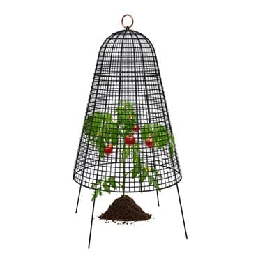 Panacea 20"X14" Modern Farmhouse Garden Cloche Plant Protector Bell Black with Copper Ring — photo 1 of 2