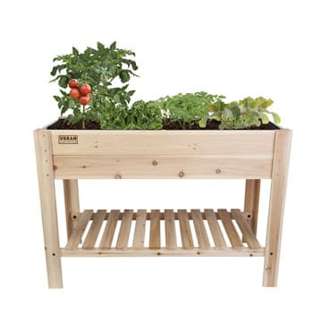 Panacea 47.5"x22"x33" Cedar Elevated Planter With Liner & Shelf — photo 1 of 2