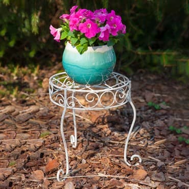 Panacea 11.5" H Plant Stand Distressed White — photo 1 of 2