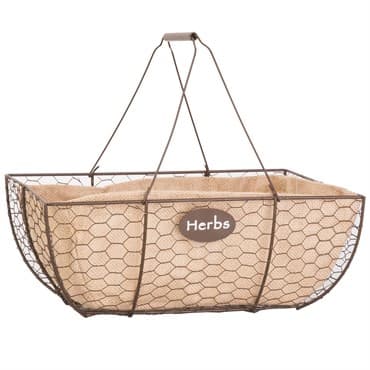 Panacea 14" Herb Basket With Burlap Liner Rust — photo 1 of 2