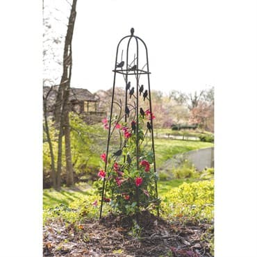 Panacea 64" Perching Birds Obelisk Black — photo 1 of 2