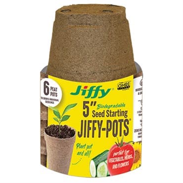 Jiffy 6pk 5" Round Peat Pots — photo 1 of 2