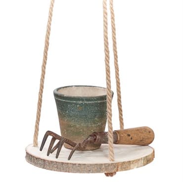 Primitve 6" Hanging Hardwood with Jute Hanger — photo 1 of 2