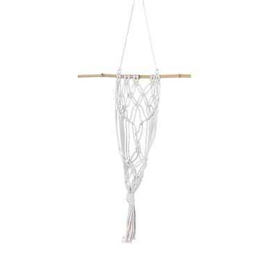 Primitive Large Macrame Wall Planter Antique White — photo 1 of 2