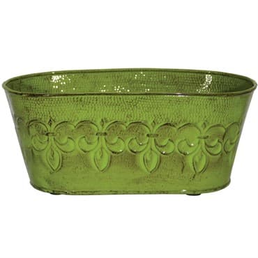 Robert Allen 10" Fleur De Lis Planter Tansy Green — photo 1 of 2